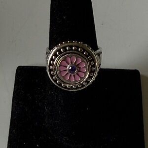 Retired Authentic Kameleon Sterling Silver Antiqued Round Ring Kr028 Size 9